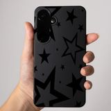 Coverzone Samsung Galaxy A16/A26 İle Uyumlu Yüksek Kalite Özel Tasarım Kadife İç Yüzey Lansman Silikon Premium Telefon Kılıfı-SD02-Siyah New Yıldız