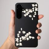 Coverzone Samsung Galaxy A16/A26 İle Uyumlu Yüksek Kalite Özel Tasarım Kadife İç Yüzey Lansman Silikon Premium Telefon Kılıfı-SD02-Siyah Sakura