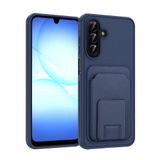 Coverzone Samsung Galaxy A17 ile Uyumlu Kılıf Z-Bikart Kart Bölmeli Standlı Kilif, Deri Dokulu Yüzey, Darbe Emici Kenar Koruma, Arka Kapak Tasarımı Galaxy A17 kilif Lacivert
