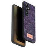 Coverzone Samsung Galaxy A17 ile Uyumlu Parlak Simli Telefon Bright Kılıfı Boncuk İşlemeli Şık Tasarım Darbe Emici Kenarlar Tam Koruma Sağlayan Kaymaz Kapak Galaxy A17 için Kılıf Derin Mor
