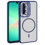 Coverzone Samsung Galaxy A17 ile Uyumlu Z-Etro MagSafe Wireless Şarj Destekli, Güçlü Manyetik Tutucu, Stand Olabilen, Kamera Lens Hediyeli Koruyucu Kılıf Lacivert