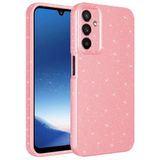 Coverzone Samsung Galaxy A24 ile uyumlu Z-Jelly Kılıf Kamera Korumalı Simli Işılıtılı Renkli Parlak Silikon Kapak-Açık Pembe