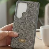 Coverzone Samsung Galaxy A25 ile Uyumlu Elmas Desen Taşlı Kılıf – 2 mm Kamera Çıkıntı Koruma, Işıltılı Lüks Şık Darbe Emici Kapak Naturel Titanyum