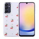 Coverzone Samsung Galaxy A25 ile uyumlu Kılıf Airbag Köşeli 2mm Kamera Çıkıntı Korumalı Simli Şeffaf Baskılı Z-Kutup Kapak Kiraz