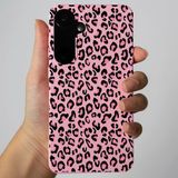 Coverzone Samsung Galaxy A26-A16 İle Uyumlu Yüksek Kalite Özel Tasarım Kadife İç Yüzey Lansman Silikon Premium Telefon Kılıfı-SD02-Pembe Leopar