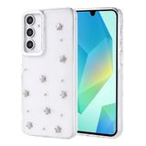 Coverzone Samsung Galaxy A26 ile uyumlu Kılıf Airbag Köşeli 2mm Kamera Çıkıntı Korumalı Simli Şeffaf Baskılı Z-Kutup Kapak Yıldız