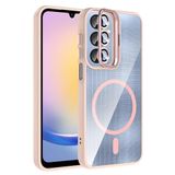 Coverzone Samsung Galaxy A26 ile Uyumlu Z-Etro MagSafe Wireless Şarj Destekli, Güçlü Manyetik Tutucu, Stand Olabilen, Kamera Lens Hediyeli Koruyucu Kılıf Pembe