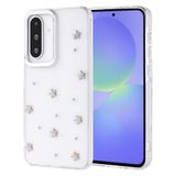 Coverzone Samsung Galaxy A35 ile uyumlu Kılıf Airbag Köşeli 2mm Kamera Çıkıntı Korumalı Simli Şeffaf Baskılı Z-Kutup Kapak Yıldız