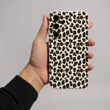 Coverzone Samsung Galaxy A35 İle Uyumlu Yüksek Kalite Özel Tasarım Kadife İç Yüzey Lansman Silikon Premium Telefon Kılıfı-SD02-Krem Leopar