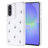 Coverzone Samsung Galaxy A36 ile uyumlu Kılıf Airbag Köşeli 2mm Kamera Çıkıntı Korumalı Simli Şeffaf Baskılı Z-Kutup Kapak Lale