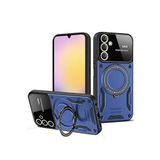 Coverzone Samsung Galaxy A36 ile uyumlu Kılıf Joy Joy Stand Olabilen Lens Korumalı 360° Derece Dönen Halak Yüzük Aparatlı Kapak Lacivert