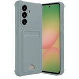 Coverzone Samsung Galaxy A36 ile uyumlu Kılıf N-Kelvin Kartvizitli Kart Taşıma Cebi Soft-Touch Silikon Kapak Açık Yeşil
