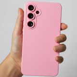 Coverzone Samsung Galaxy A36 İle Uyumlu Yüksek Kalite Özel Tasarım Kadife İç Yüzey Lansman Silikon Premium Telefon Kılıfı-SD02-Şeker Pembe