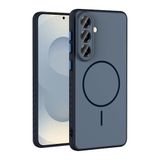 Coverzone Samsung Galaxy A37 İle Uyumlu Kamera Lens Korumalı Kılıf Magsafe Uyumlu Kablosuz Şarj Özellikli Tea Silikon Telefon Kılıfı Lacivert