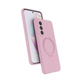 Coverzone Samsung Galaxy A37 ile uyumlu Kılıf MagSafe ile uyumlu Z-Samara Kapak Wireless Şarj Özellikli Stand Olabilen Galaxy A37 kilif Pembe