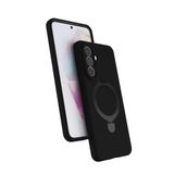 Coverzone Samsung Galaxy A37 ile uyumlu Kılıf MagSafe ile uyumlu Z-Samara Kapak Wireless Şarj Özellikli Stand Olabilen Galaxy A37 kilif Siyah