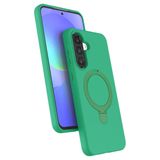 Coverzone Samsung Galaxy A37 ile uyumlu Kılıf MagSafe ile uyumlu Z-Samara Kapak Wireless Şarj Özellikli Stand Olabilen Galaxy A37 kilif Yeşil