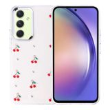 Coverzone Samsung Galaxy A54 ile uyumlu Kılıf Airbag Köşeli 2mm Kamera Çıkıntı Korumalı Simli Şeffaf Baskılı Z-Kutup Kapak Kiraz