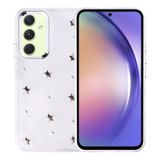 Coverzone Samsung Galaxy A54 ile uyumlu Kılıf Airbag Köşeli 2mm Kamera Çıkıntı Korumalı Simli Şeffaf Baskılı Z-Kutup Kapak Yıldız