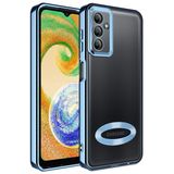 coverzone Samsung Galaxy A54 ile uyumlu Kılıf Kamera Korumalı Logo Gösteren Parlak renk kenar çizgileri ile şık bir tasarım Colored Z-Omega Kapak (SİERRA MAVİ)