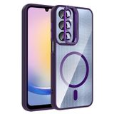 Coverzone Samsung Galaxy A55 ile Uyumlu Z-Etro MagSafe Wireless Şarj Destekli, Güçlü Manyetik Tutucu, Stand Olabilen, Kamera Lens Hediyeli Koruyucu Kılıf Derin Mor