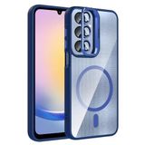 Coverzone Samsung Galaxy A55 ile Uyumlu Z-Etro MagSafe Wireless Şarj Destekli, Güçlü Manyetik Tutucu, Stand Olabilen, Kamera Lens Hediyeli Koruyucu Kılıf Lacivert