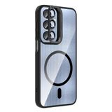 Coverzone Samsung Galaxy A55 ile Uyumlu Z-Etro MagSafe Wireless Şarj Destekli, Güçlü Manyetik Tutucu, Stand Olabilen, Kamera Lens Hediyeli Koruyucu Kılıf Siyah