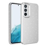Coverzone Samsung Galaxy A55 ile uyumlu Z-Jelly Kılıf Kamera Korumalı Simli Işılıtılı Renkli Parlak Silikon Kapak-Silver
