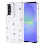 Coverzone Samsung Galaxy A56 ile uyumlu Kılıf Airbag Köşeli 2mm Kamera Çıkıntı Korumalı Simli Şeffaf Baskılı Z-Kutup Kapak Yıldız