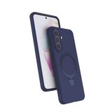 Coverzone Samsung Galaxy A57 ile uyumlu Kılıf MagSafe ile uyumlu Z-Samara Kapak Wireless Şarj Özellikli Stand Olabilen Galaxy A57 kilif Lacivert