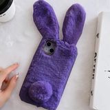 Coverzone Samsung Galaxy A71 Uyumlu Kılıf Peluş Tüylü Tavşan Kulak Silikon Tpu Oyuncak Kapak Mor