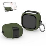 Coverzone Samsung Galaxy Buds 4 için ve Buds 4 Pro ile Uyumlu Kılıf Güvenlik Kilitli Panzer Telefon Standlı Kulaklık Koruyucu Kapak Anahtarlıklı Kaymaz Soft Dokulu (Yeşil, Galaxy Buds 4 Pro)