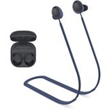 Coverzone Samsung Galaxy Buds2 ile uyumlu/Galaxy Buds2 Pro ile uyumlu Yumuşak Güçlü Silikon Özel Kaymaz Tasarım Spor Kaybolmaya Karşı Kulaklık Aksesuarları Boyun ipi Lacivert