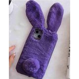 Coverzone Samsung Galaxy Note 8 Uyumlu Kılıf Peluş Tüylü Tavşan Kulak Silikon Tpu Oyuncak Kapak Mor