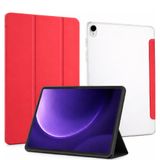 Coverzone Samsung Galaxy P610 ile uyumlu Tab S6 Lite 10.4 Şeffaf Arka Kapak Smart Cover Katlanabilir Standlı Darbe Emici Koruyucu Slim Tablet Kılıfı Akıllı Uyku Özellikli Kırmızı