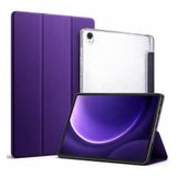 Coverzone Samsung Galaxy P610 ile uyumlu Tab S6 Lite 10.4 Şeffaf Arka Kapak Smart Cover Katlanabilir Standlı Darbe Emici Koruyucu Slim Tablet Kılıfı Akıllı Uyku Özellikli Mor
