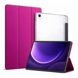Coverzone Samsung Galaxy P610 ile uyumlu Tab S6 Lite 10.4 Şeffaf Arka Kapak Smart Cover Katlanabilir Standlı Darbe Emici Koruyucu Slim Tablet Kılıfı Akıllı Uyku Özellikli Pembe