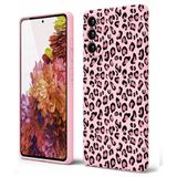 Coverzone Samsung Galaxy S20 Fe İle Uyumlu Yüksek Kalite Özel Tasarım Kadife İç Yüzey Lansman Silikon Premium Telefon Kılıfı-SD03-Pembe Leopar