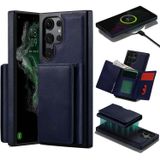 Coverzone Samsung Galaxy S23 Fe ile uyumlu Deri Kılıf Magsafe ile uyumlu Wallet 2 in 1 Çıkarabilir Kart Tutucu Mıktanıslı Stand olabilen Phone case Deri Kapak Wireless Şarj Özellikli Lacivert