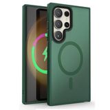 Coverzone Samsung Galaxy S23 Plus ile uyumlu Kılıf Kenarı Renkli Arkası Mat Transparan Magsafe ile uyumlu Kamera Çıkıntı 2mm Korumalı New Impact Matte Protectıon Kılıf Dark Green