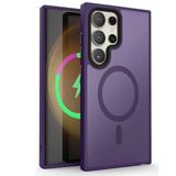 Coverzone Samsung Galaxy S23 Plus ile uyumlu Kılıf Kenarı Renkli Arkası Mat Transparan Magsafe ile uyumlu Kamera Çıkıntı 2mm Korumalı New Impact Matte Protectıon Kılıf Deep Purple