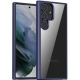 Coverzone Samsung Galaxy S23 Plus ile uyumlu Kılıf Kenarı Renkli Arkası Şeffaf Kamera Korumalı Impact Protectıon Lacivert Kılıf