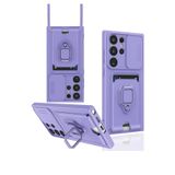 Coverzone Samsung Galaxy S23 Plus ile uyumlu Kılıf Petit Standlı Window Kartvizitli Yüzüklü Samsung Galaxy S23 Plus ile uyumlu Standlı 4 Özellikli Kılıf (lila)