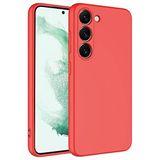 Coverzone Samsung Galaxy S23 Plus İle Uyumlu Kılıf Z-Mara Lansman Vieri Tam Koruma Arka Kapak Kamera Koruma Çıkıntılı Pürüzsüz Yüzey Kırmızı