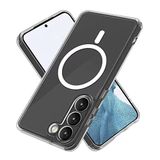 Coverzone Samsung Galaxy S23 Plus ile uyumlu Kılıf Z-Tacsafe Wireless Halka Şeklindeki Magnetik Dizayn Attractive Kapak Şeffaf