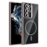 Coverzone Samsung Galaxy S23 Ultra ile Uyumlu Z-Etro MagSafe Wireless Şarj Destekli, Güçlü Manyetik Tutucu, Stand Olabilen, Kamera Lens Hediyeli Koruyucu Kılıf Gri
