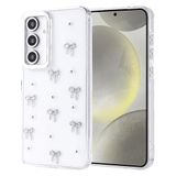 Coverzone Samsung Galaxy S24 FE ile uyumlu Kılıf Airbag Köşeli 2mm Kamera Çıkıntı Korumalı Simli Şeffaf Baskılı Z-Kutup Kapak Fiyonk