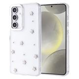 Coverzone Samsung Galaxy S24 FE ile uyumlu Kılıf Airbag Köşeli 2mm Kamera Çıkıntı Korumalı Simli Şeffaf Baskılı Z-Kutup Kapak Yıldız