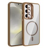 Coverzone Samsung Galaxy S24 Fe ile Uyumlu Z-Etro MagSafe Wireless Şarj Destekli, Güçlü Manyetik Tutucu, Stand Olabilen, Kamera Lens Hediyeli Koruyucu Kılıf Desert Titanyum