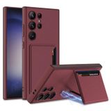 Coverzone Samsung Galaxy S24 ile uyumlu Kartlıklı Cüzdan Stand olabilen Full Suni Deri Kaplama Magnetic özellikli MagSafe ile uyumlu Elit Premium Case Bordo